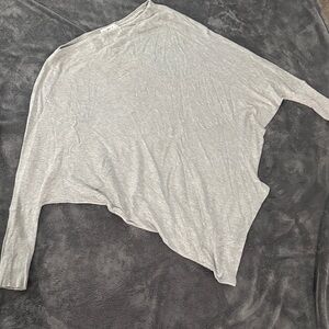 Zara Light Gray Asymmetrical Long Sleeve Top